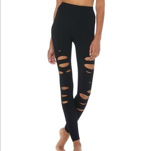 Alo yoga high-waisted ripped warrior leggings XS